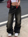 Washed Black Low-Rise Baggy Jeans